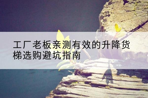 刚察升降货梯怎么选-工厂老板亲测有效的升降货梯选购避坑指南